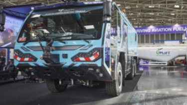 IAE25 press release image of Volkan’s first hybrid electric fire truck